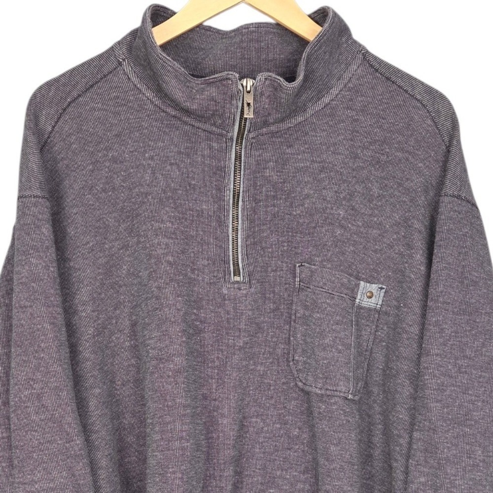 Tommy Bahama 1/4 Zip Pullover Men 3XLB Gray Long Sleeve Shirt Casual Cotton Golf